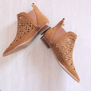 New Cutout Perforated Faux Suede Vegan Plume by Farylrobin Sorella Ankle Boots